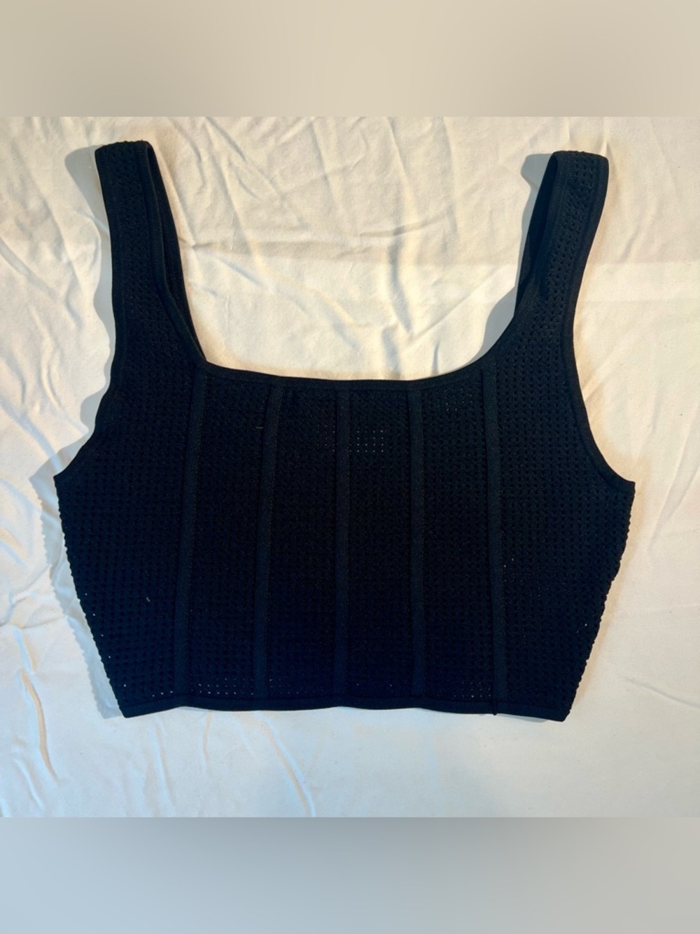 Aritzia Black Knit Cropped Tank Top